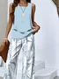 Casual Crew Neck Regular Fit Two-Piece Set With No