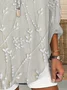 Women's Floral Print Casual V-Neck Shirt