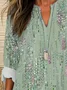 Women's Printed Casual V-Neck Shirt