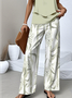 Casual Crew Neck Regular Fit Two-Piece Set With No