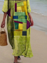 Casual Mid Sleeve Round Neck Dress