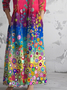 Jersey Gradient Pattern Regular Fit Casual Dress With No