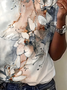 Women's Floral Print Casual Crew Neck Short Sleeve T-Shirt