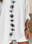 Women's Floral Print Casual V-Neck Shirt