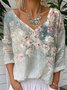 Jersey Casual Gradient Pattern Loose T-Shirt