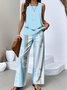 Multicolor Block Regular Fit Casual Two-Piece Set With No