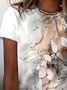 Women's Floral Print Casual Crew Neck Short Sleeve T-Shirt