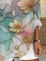 Women's Floral Print Casual V-Neck Shirt