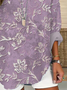 Women's Floral Print Casual V-Neck Shirt