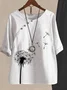 Women's Printing Floral Daily Going Out Two-Piece Set Black-white Casual Summer Top With Pants Matching Set