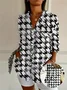 Regular Fit Casual Houndstooth Cotton Shirt