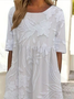 Women's Short Sleeve Summer White Floral Printing Crew Neck Daily Going Out Casual Maxi H-Line Shift Dress Dress
