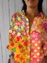 Shirt Collar Loose Casual Geometric Shirt