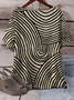 Linen Simple Striped Dolman Sleeve T-Shirt