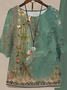 Women's Printing Floral Daily Going Out Two-Piece Set Green Casual Summer Top With Pants Matching Set