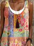 Crew Neck Regular Fit Boho Dress With No