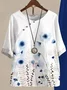 Women's Printing Floral Daily Going Out Two-Piece Set Blue-White Casual Summer Top With Pants Matching Set