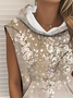 Loose Vintage Gradient Pattern Hoodie