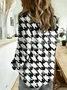 Regular Fit Casual Houndstooth Cotton Shirt