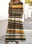 Crew Neck Cotton Casual Dress With No