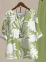 Women's Printing Floral Daily Going Out Two-Piece Set Green Casual Summer Top With Pants Matching Set