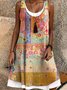 Crew Neck Regular Fit Boho Dress With No