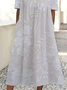 Women's Short Sleeve Summer White Floral Printing Crew Neck Daily Going Out Casual Maxi H-Line Shift Dress Dress