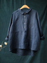 Women's Spring Printed Casual Half Collar Button Shirt