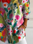 Women's Long Sleeve Shirt Spring/Fall As Picture Floral Buckle Shirt Collar Daily Going Out Casual Top