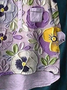 Women's Floral Spring Print Casual Half Collar Button-Down Shirt