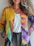 Loose Knitted Psychedelic Art Casual Cardigan