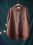 Women's Spring Printed Casual Half Collar Button Shirt