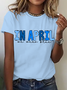 In April We Wear Blue Cotton T-Shirt
