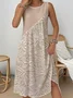 Multicolor Block Simple Dress With No