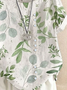 Women's Short Sleeve Shirt Summer White Floral Printing Crew Neck Daily Going Out Casual Top