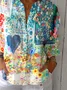 Shirt Collar Geometric Casual Loose Shirt