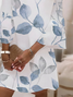 Women's Half Sleeve Summer White Floral Printing V Neck Daily Going Out Casual Midi H-Line Classic Dress