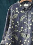 Women's Floral Spring Print Casual Half Collar Button-Down Shirt