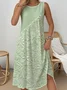 Multicolor Block Simple Dress With No