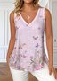 V Neck Butterfly Casual T-Shirt