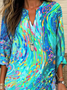 Abstract Geometry Cotton Casual Blouse