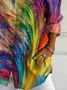 Women's Long Sleeve Shirt Spring/Fall As Picture Abstract Buckle Shirt Collar Daily Going Out Casual Top