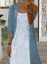 Women's Spring Floral Print Two-Piece Dress