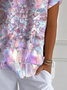 Jersey Loose Gradient Pattern Casual T-Shirt