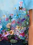 Women's Floral Print Casual Crew Neck Short Sleeve T-Shirt
