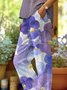 Casual Linen Floral Regular Fit Pants