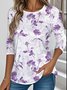 Floral Casual Crew Neck Jersey T-Shirt
