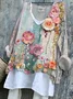 Women's Long Sleeve Blouse Spring/Fall As Picture Floral Printing V Neck Daily Going Out Casual Top