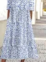 Casual Loose Ditsy Floral Dress With No