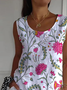 Loose Crew Neck Simple Floral T-Shirt